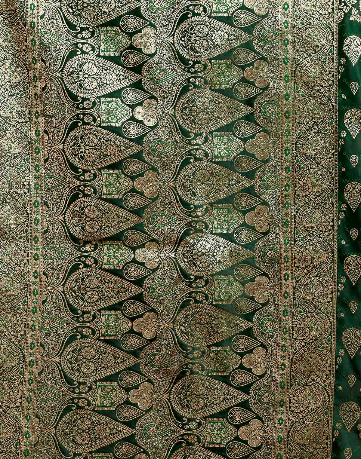 Dark Green Silk Woven Banarasi Saree
