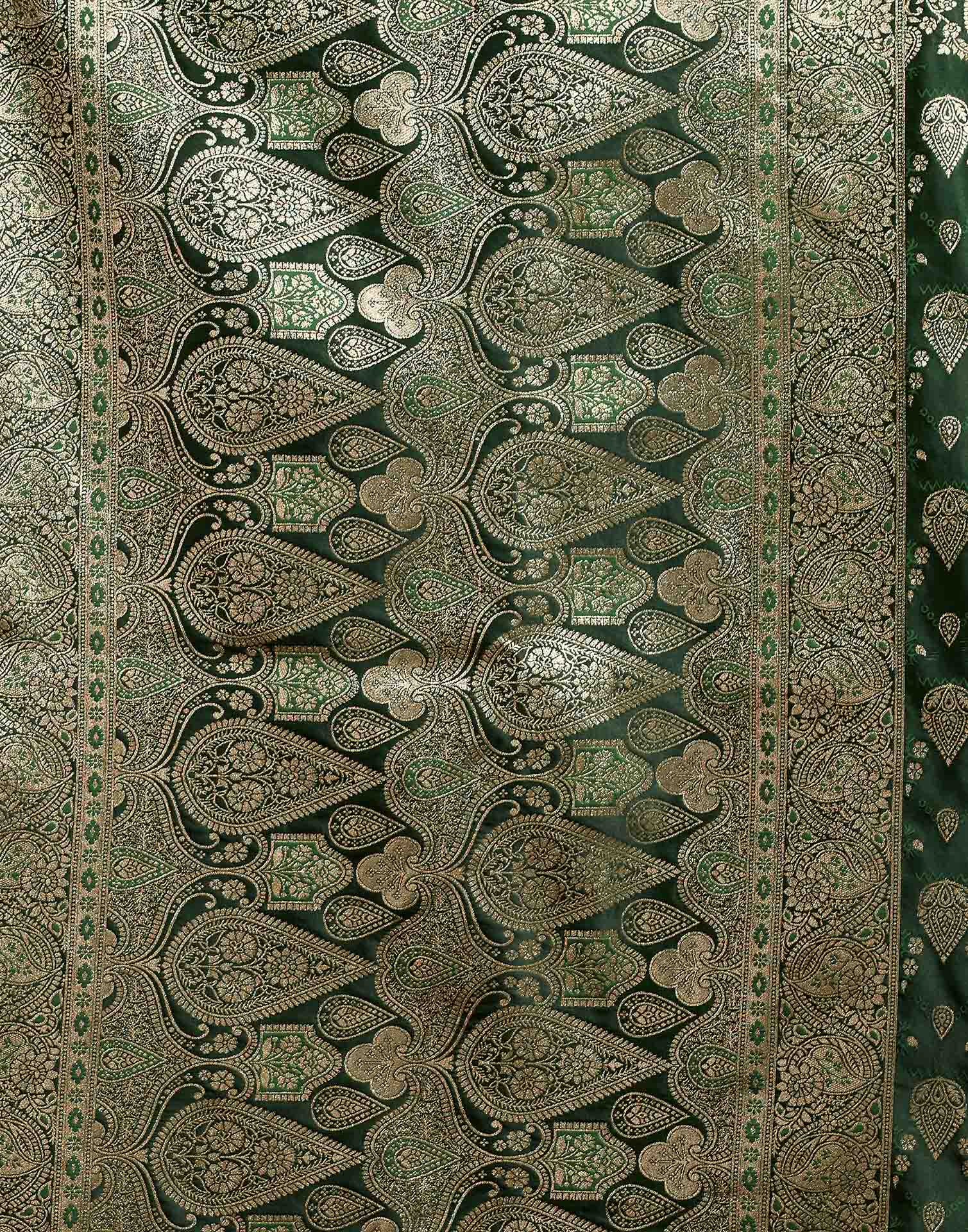 Dark Green Silk Woven Banarasi Saree