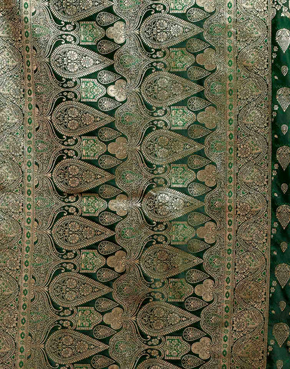 Dark Green Silk Woven Banarasi Saree