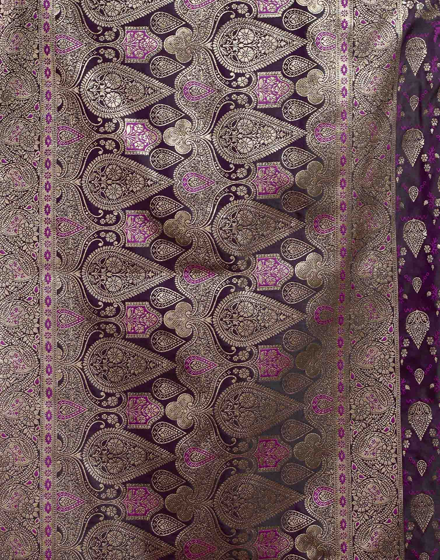 Purple Silk Woven Banarasi Saree