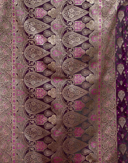 Purple Silk Woven Banarasi Saree
