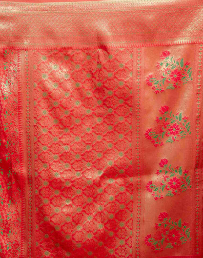 Pink Silk Woven Banarasi Saree