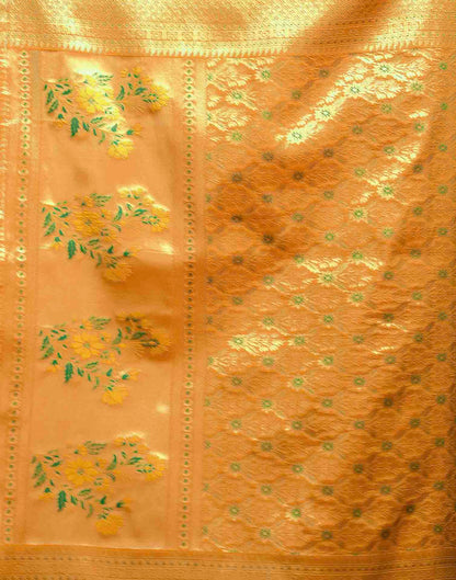 Yellow Silk Woven Banarasi Saree