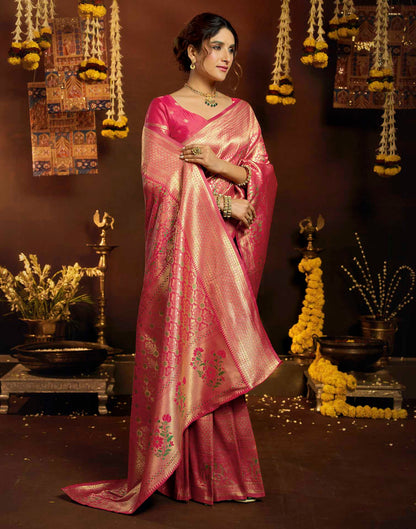 Red Silk Woven Banarasi Saree