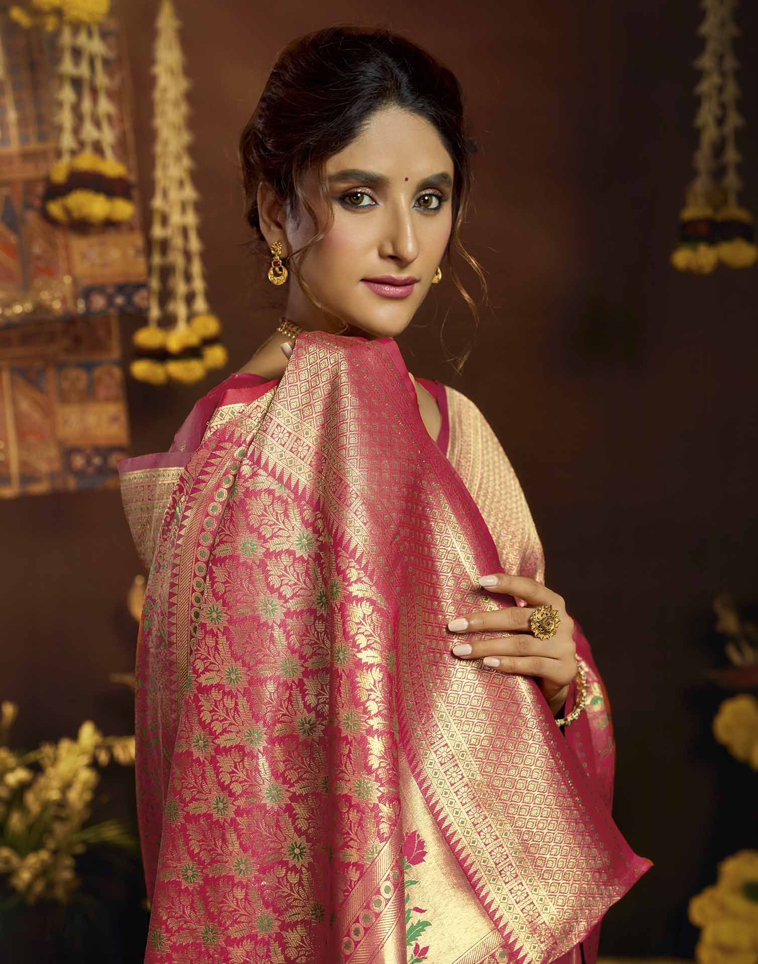 Red Silk Woven Banarasi Saree