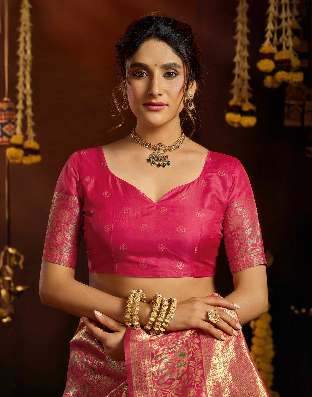 Red Silk Woven Banarasi Saree