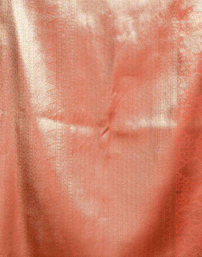 Orange Shimmer Silk Woven Banarasi Saree