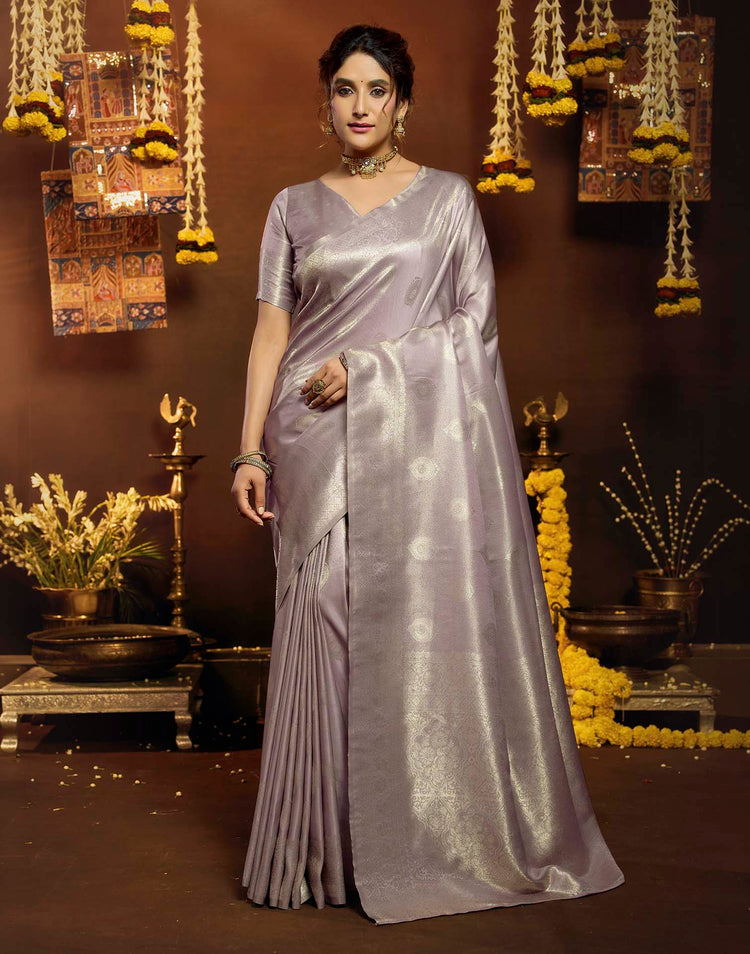 Lavendor Silk Woven Banarasi Saree