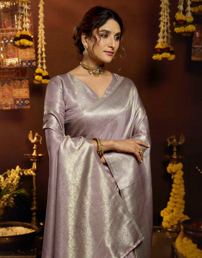 Lavendor Silk Woven Banarasi Saree