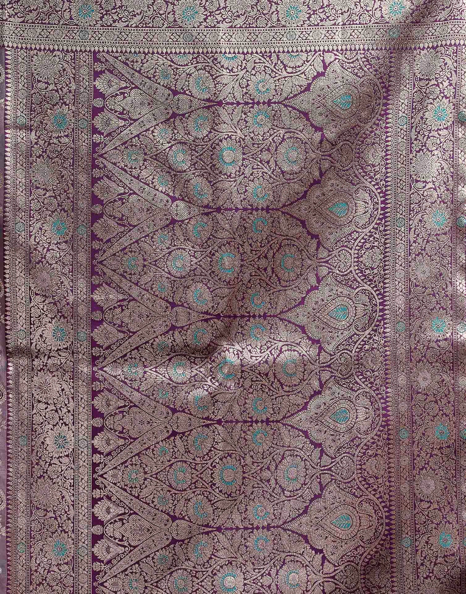 Dusty Lavender Silk Woven Banarasi Saree