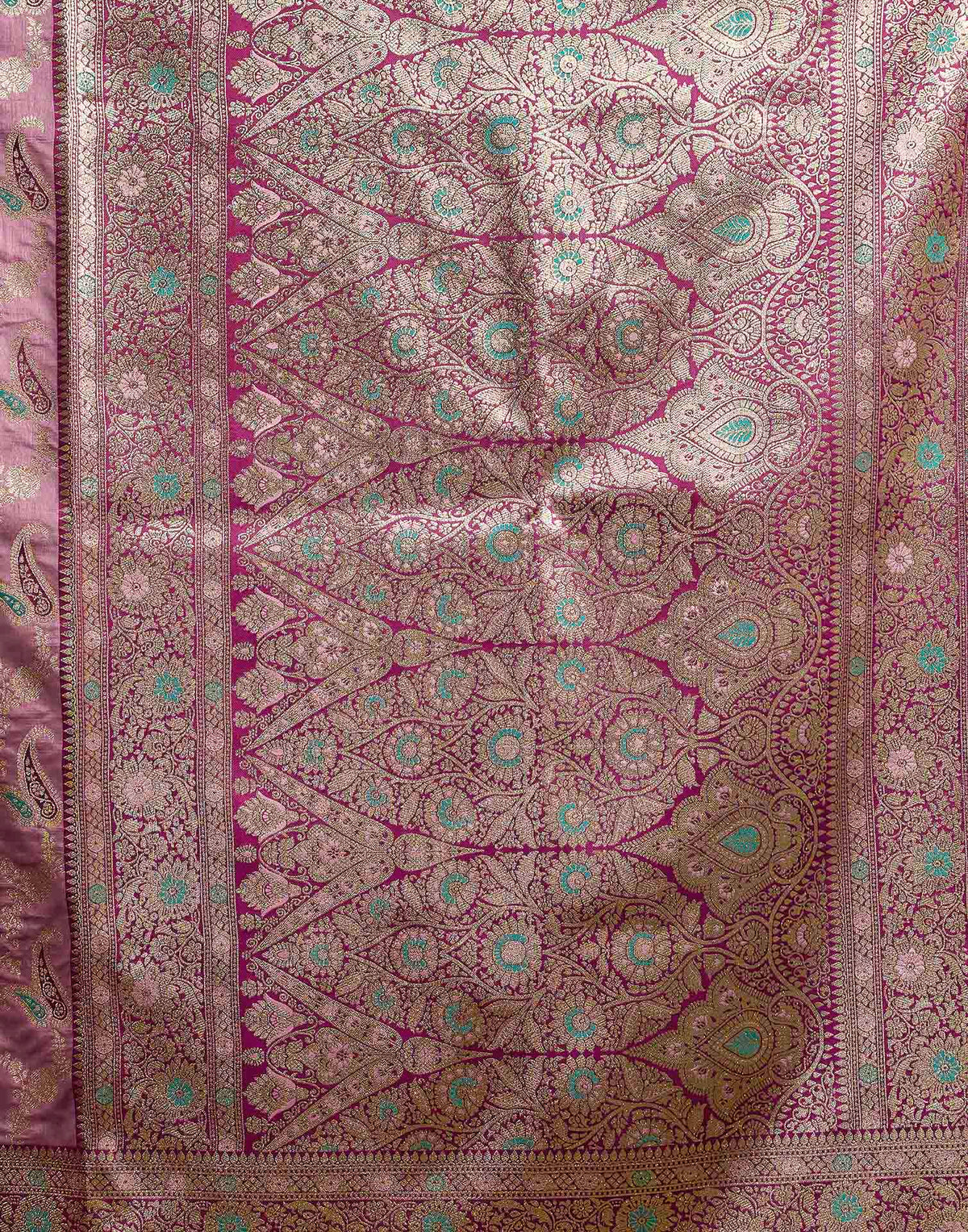 Mauve Silk Woven Banarasi Saree