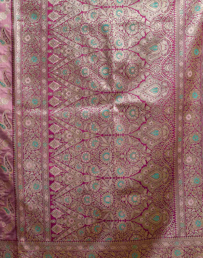 Mauve Silk Woven Banarasi Saree