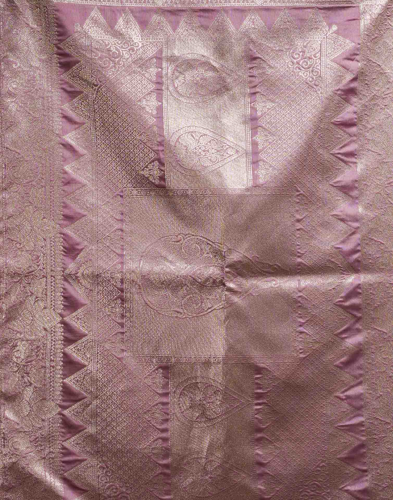 Mauve Pink Silk Woven Banarasi Saree