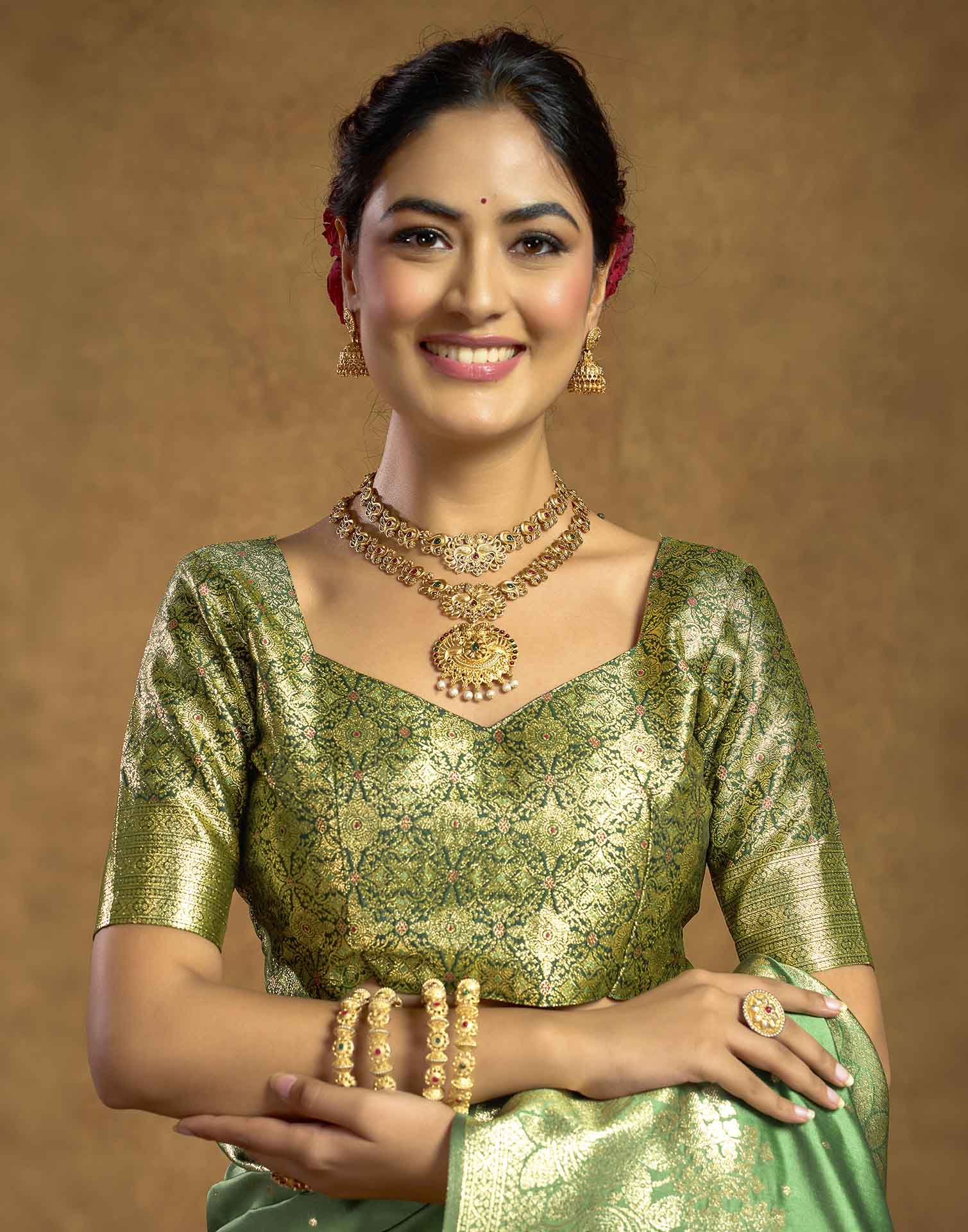 Pista Green Silk Woven Banarasi Saree