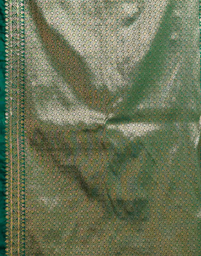 Dark Green Silk Woven Banarasi Saree