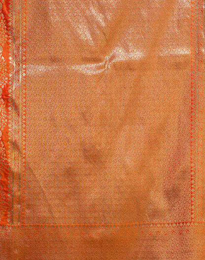 Orange Silk Woven Banarasi Saree