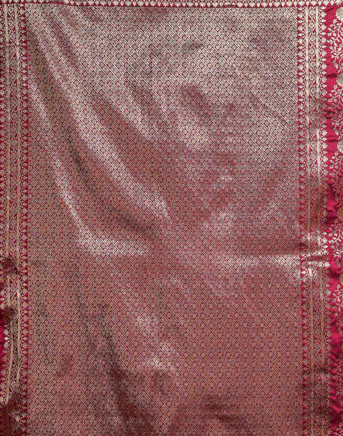 Burgundy Silk Woven Banarasi Saree