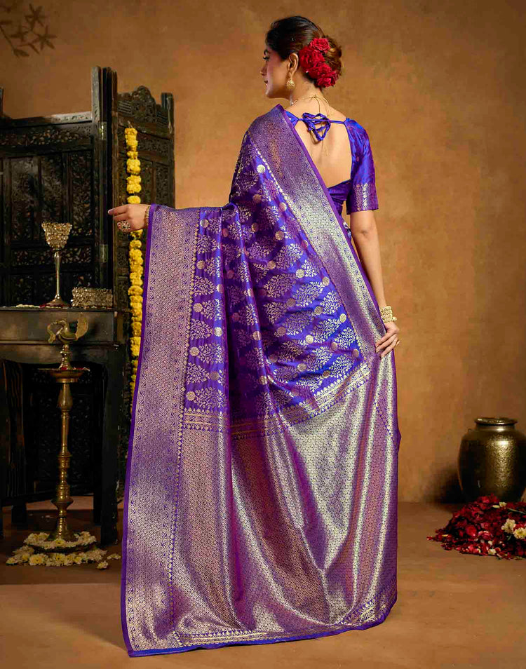 Royal Purple Silk Woven Banarasi Saree