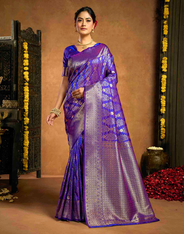 Royal Purple Silk Woven Banarasi Saree