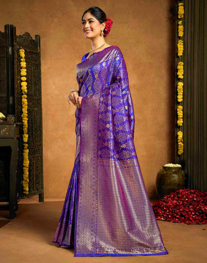 Royal Purple Silk Woven Banarasi Saree