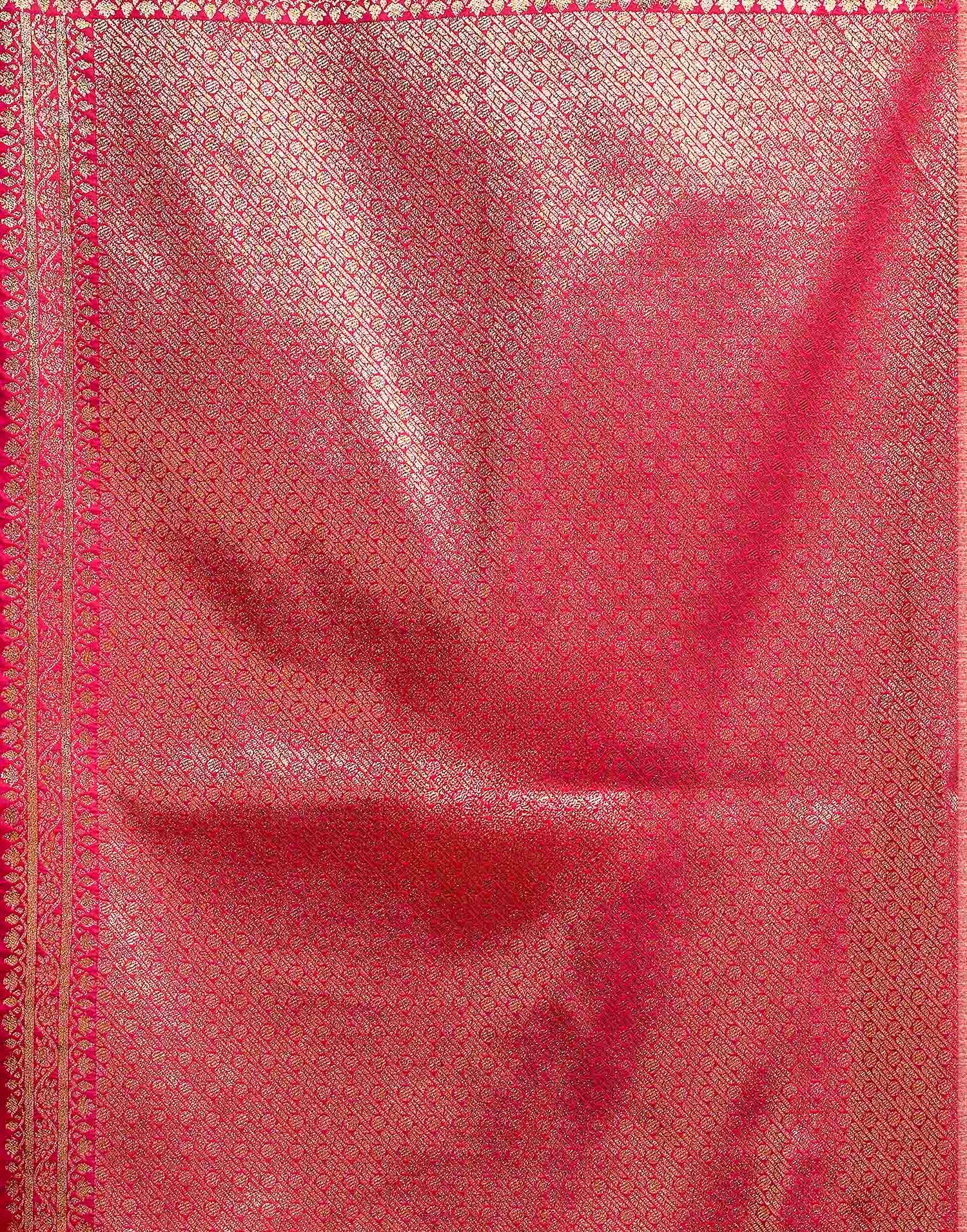 Rani Pink Silk Woven Banarasi Saree