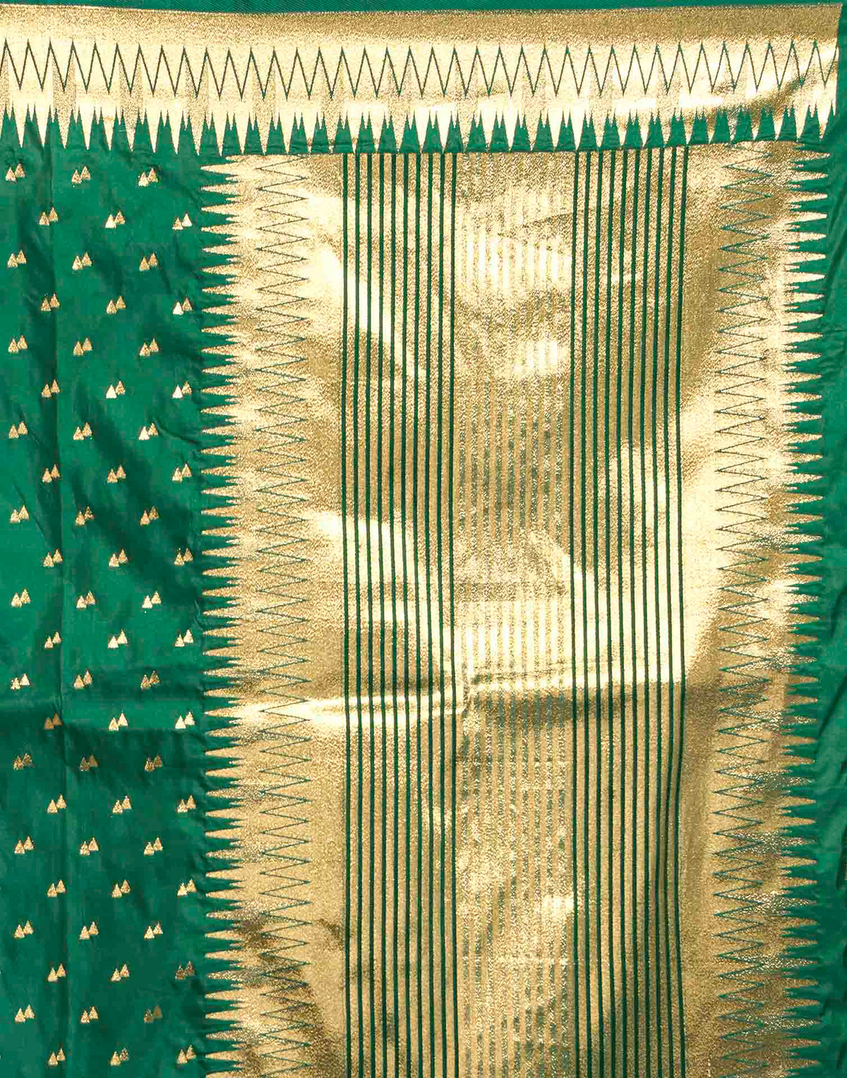 Dark Green Silk Woven Banarasi Saree