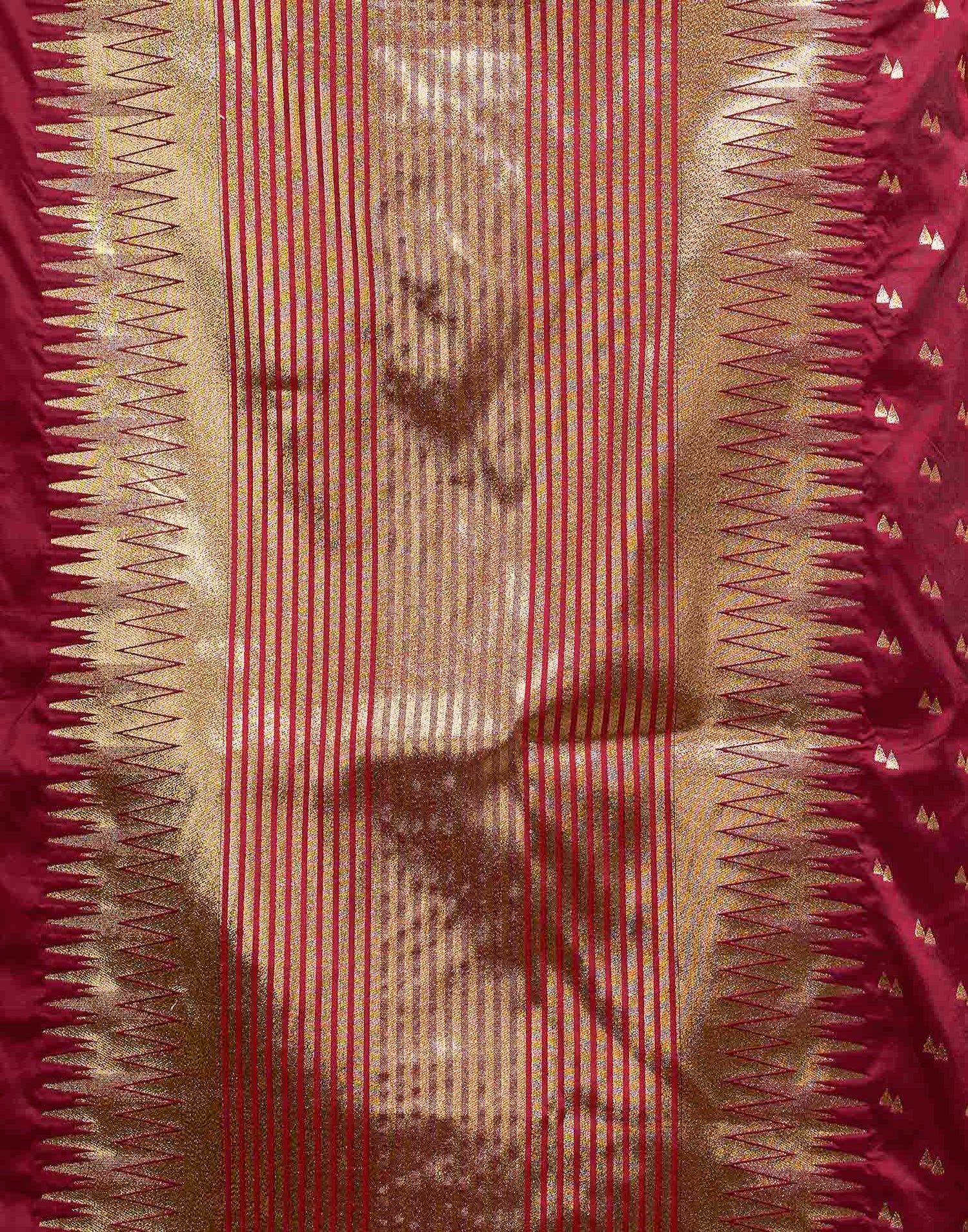 Maroon Silk Woven Banarasi Saree