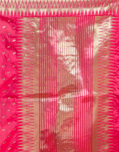 Rani Pink Silk Woven Banarasi Saree