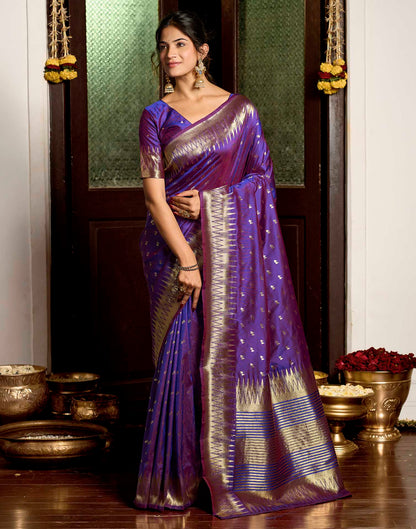 Royal Purple Silk Woven Banarasi Saree
