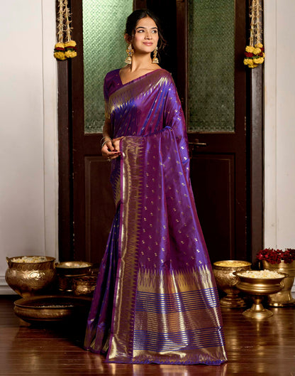 Royal Purple Silk Woven Banarasi Saree