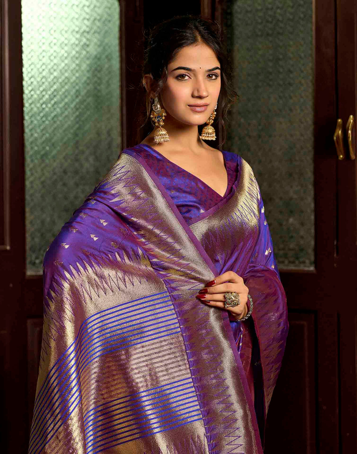 Royal Purple Silk Woven Banarasi Saree