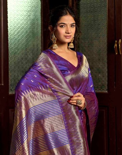 Royal Purple Silk Woven Banarasi Saree