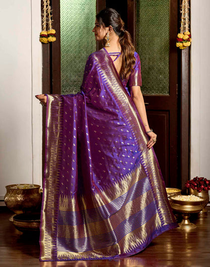 Royal Purple Silk Woven Banarasi Saree
