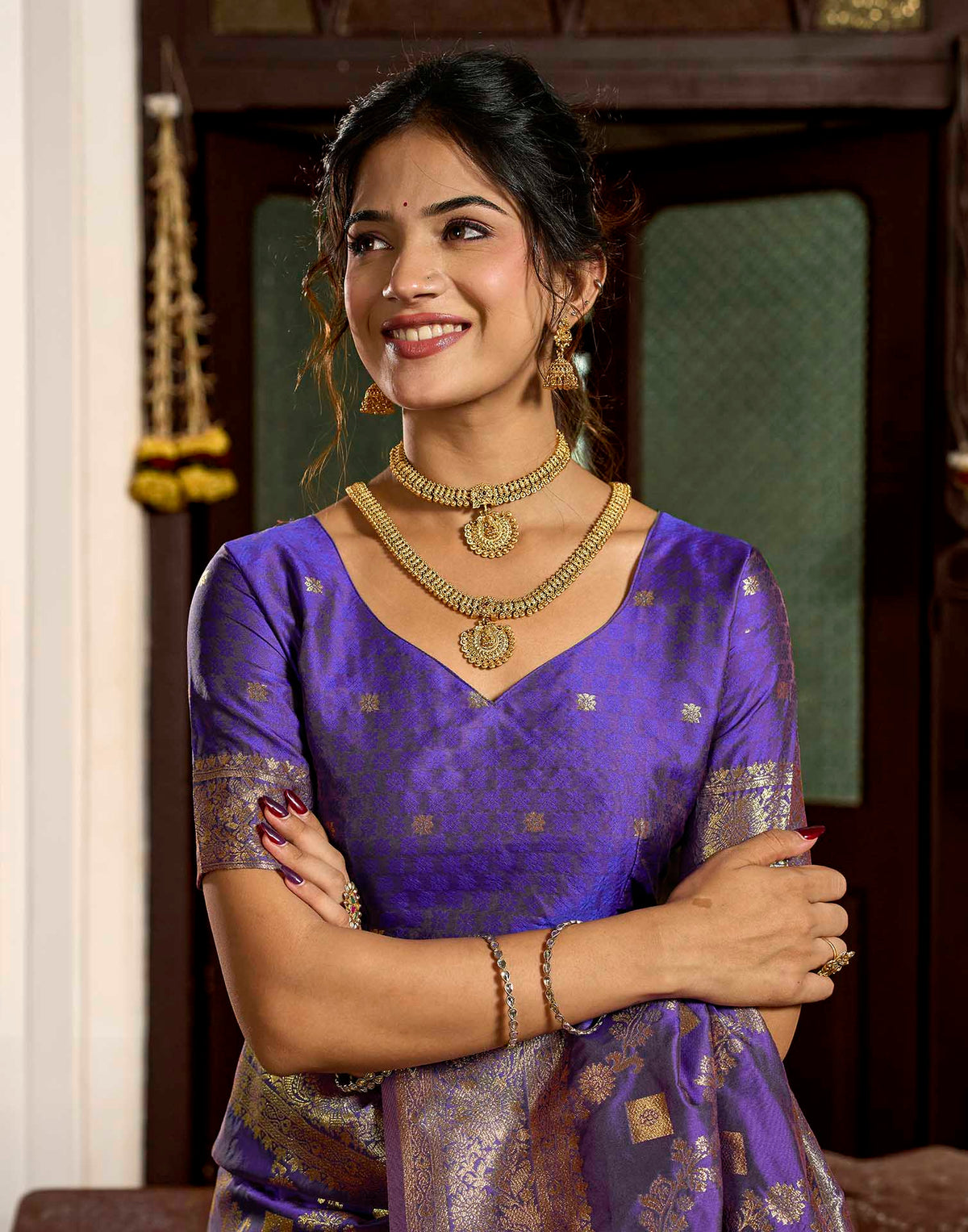 Royal Purple Silk Woven Banarasi Saree