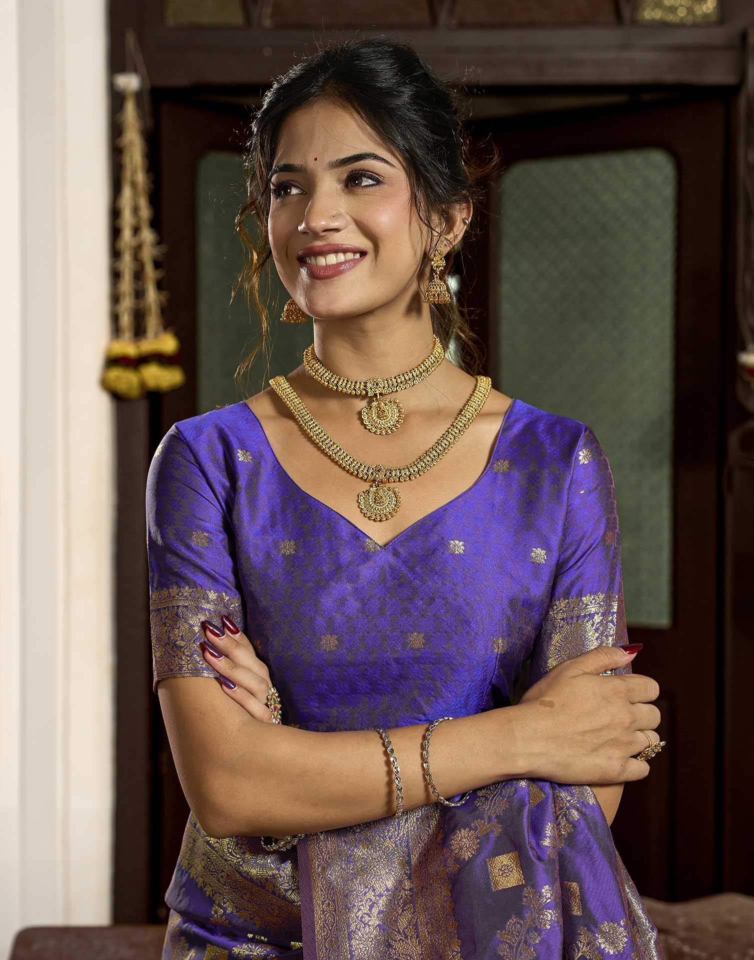 Royal Purple Silk Woven Banarasi Saree