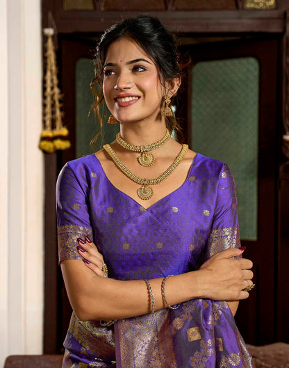 Royal Purple Silk Woven Banarasi Saree