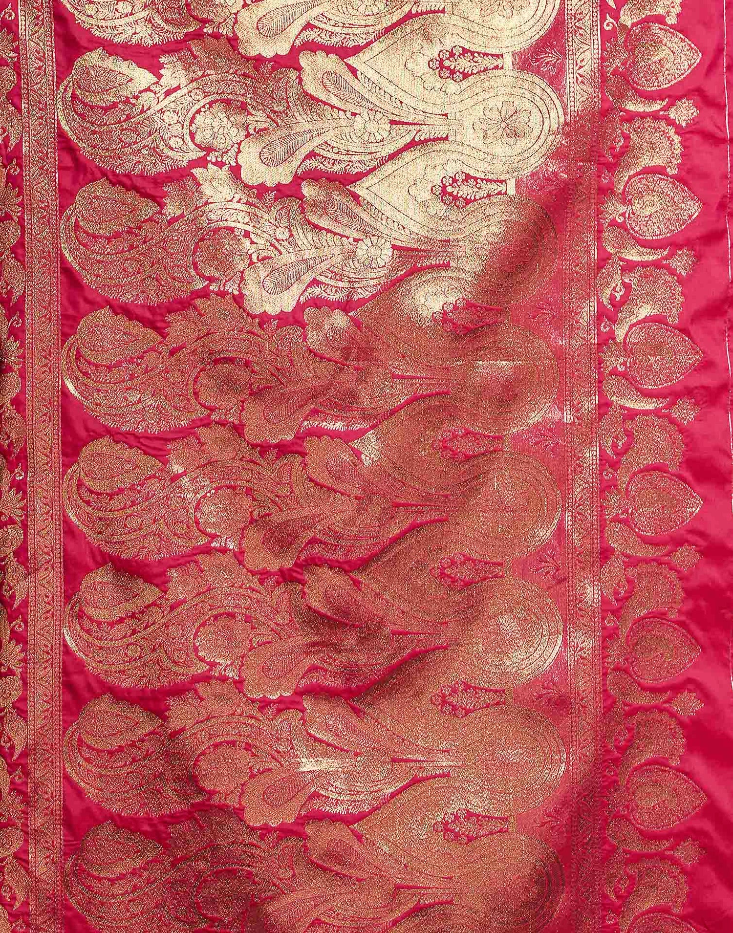 Rani Pink Silk Woven Banarasi Saree
