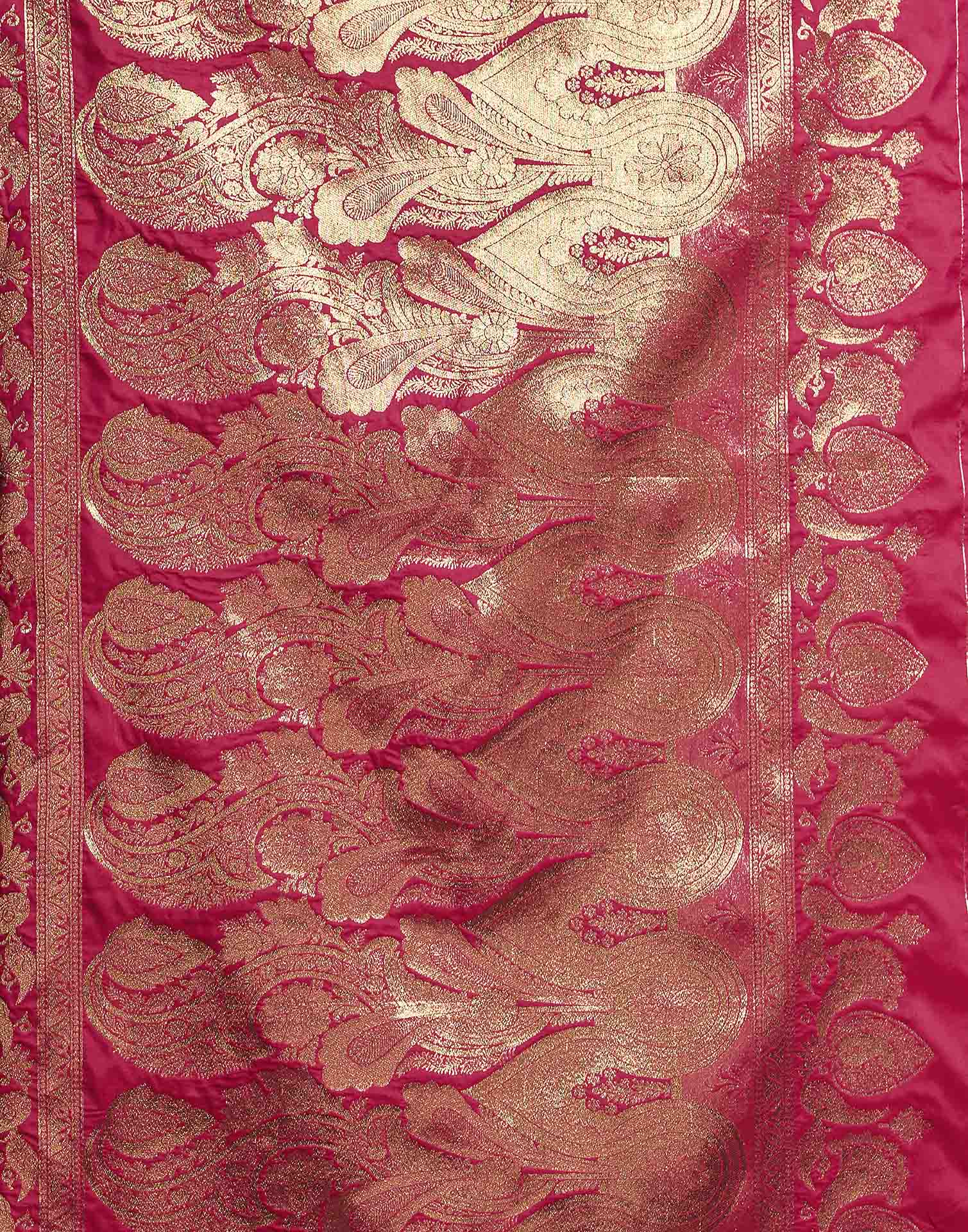 Rani Pink Silk Woven Banarasi Saree