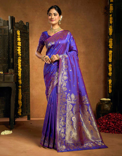 Royal Purple Silk Woven Banarasi Saree