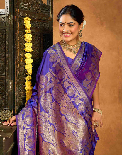 Royal Purple Silk Woven Banarasi Saree