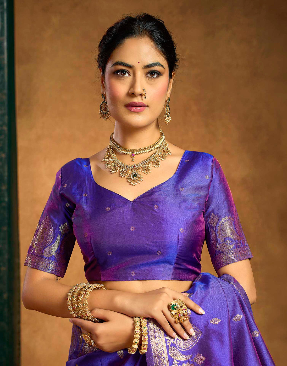Royal Purple Silk Woven Banarasi Saree