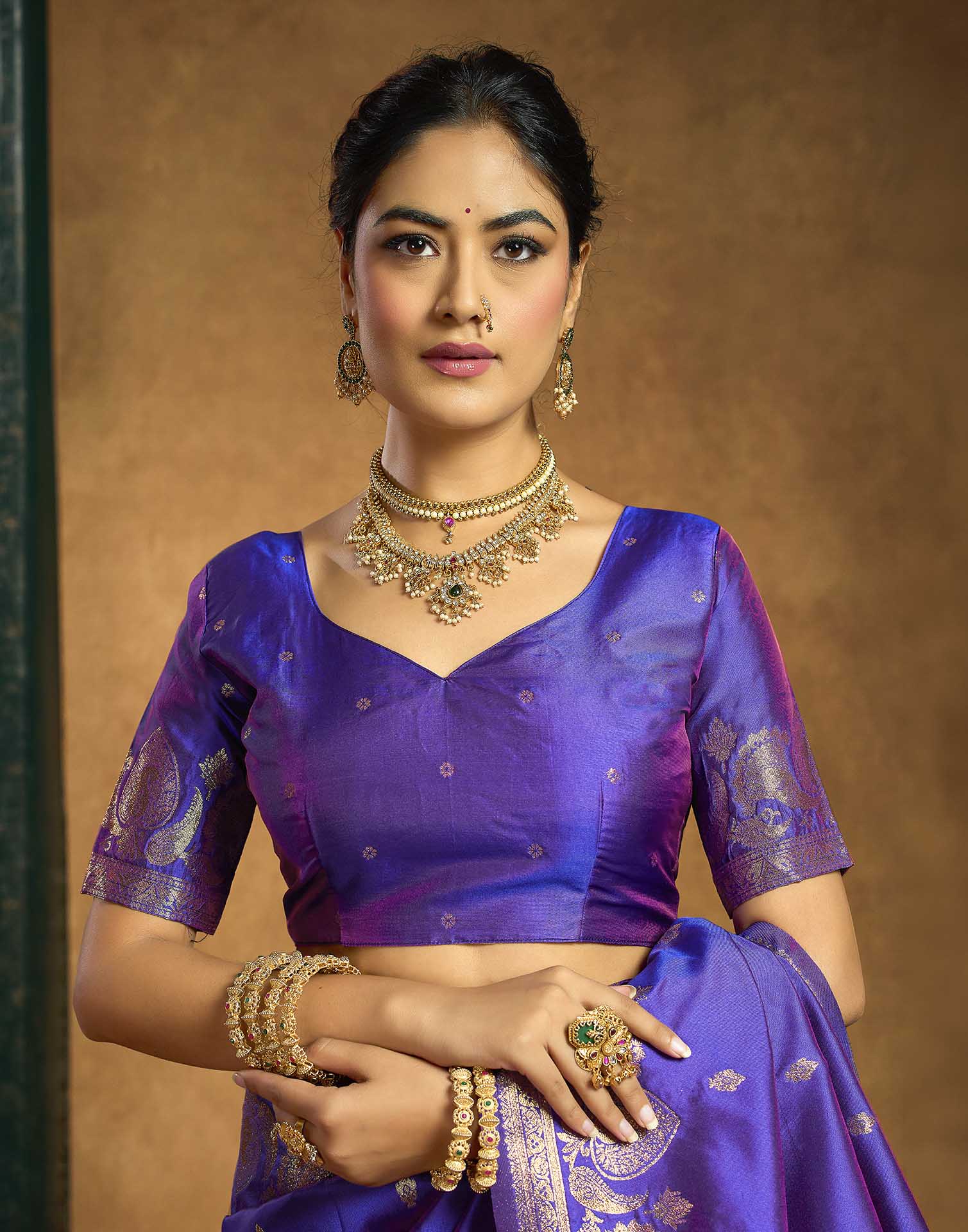 Royal Purple Silk Woven Banarasi Saree