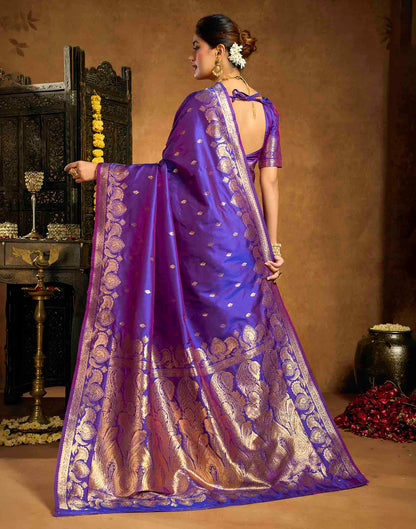 Royal Purple Silk Woven Banarasi Saree