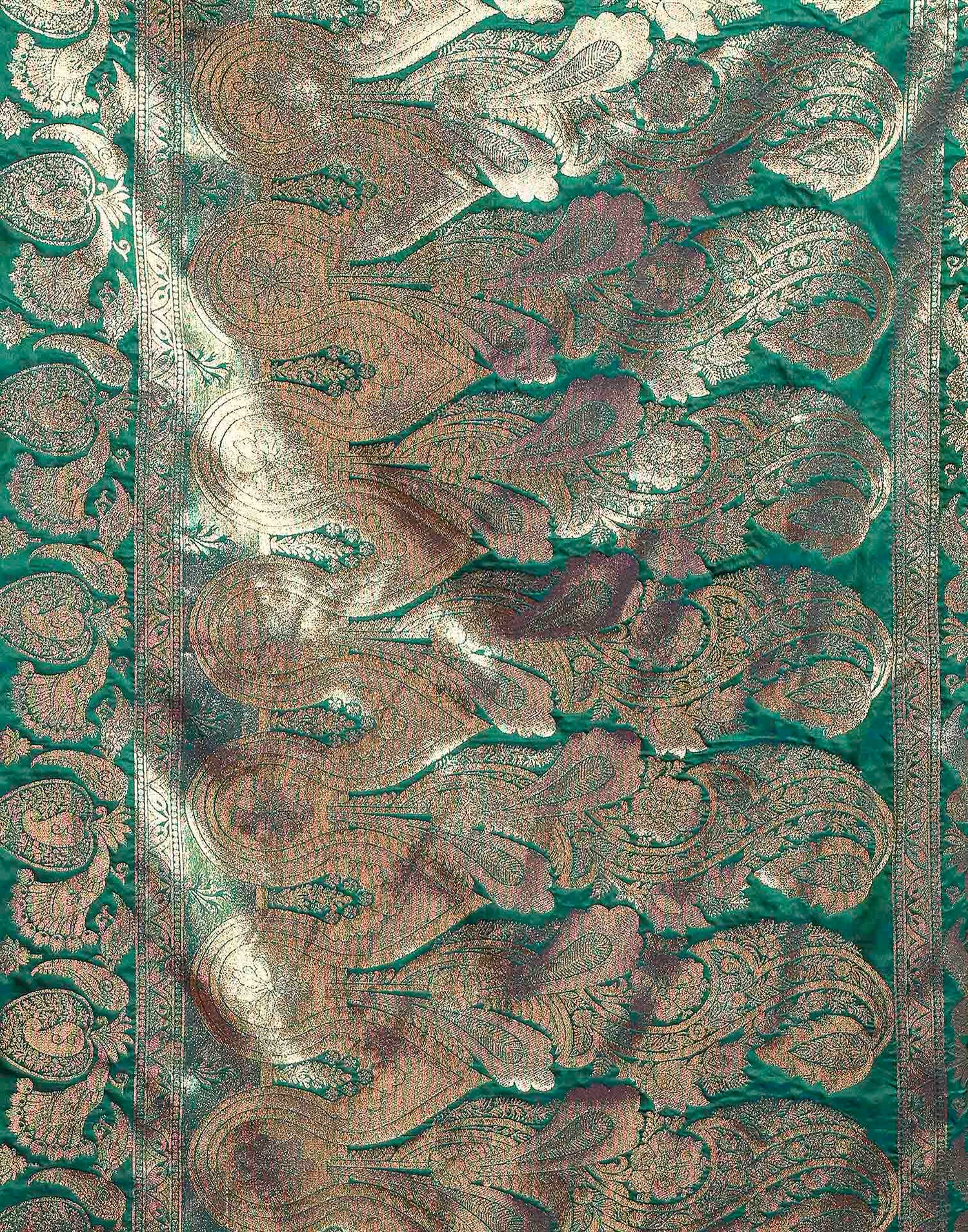 Bottle Green Silk Woven Banarasi Saree