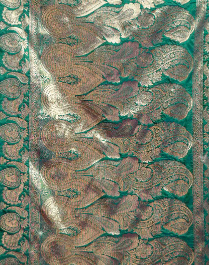 Bottle Green Silk Woven Banarasi Saree