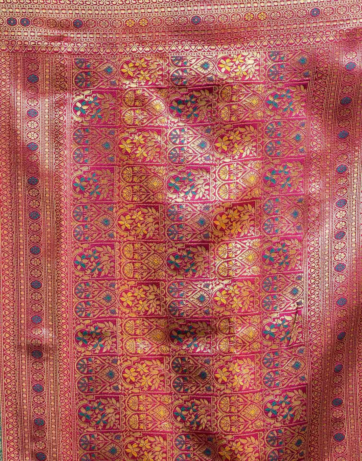 Rani Pink Silk Woven Patola Saree