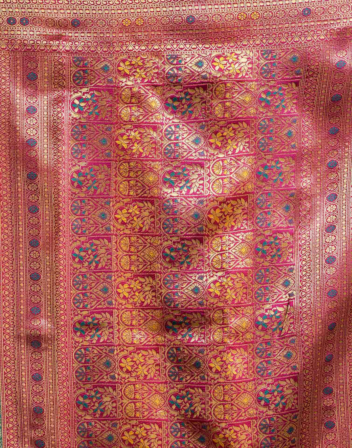 Rani Pink Silk Woven Patola Saree