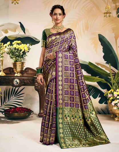 Purple Silk Woven Patola Saree