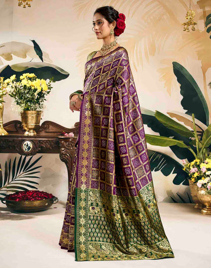Purple Silk Woven Patola Saree