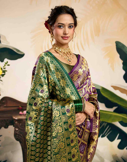 Purple Silk Woven Patola Saree